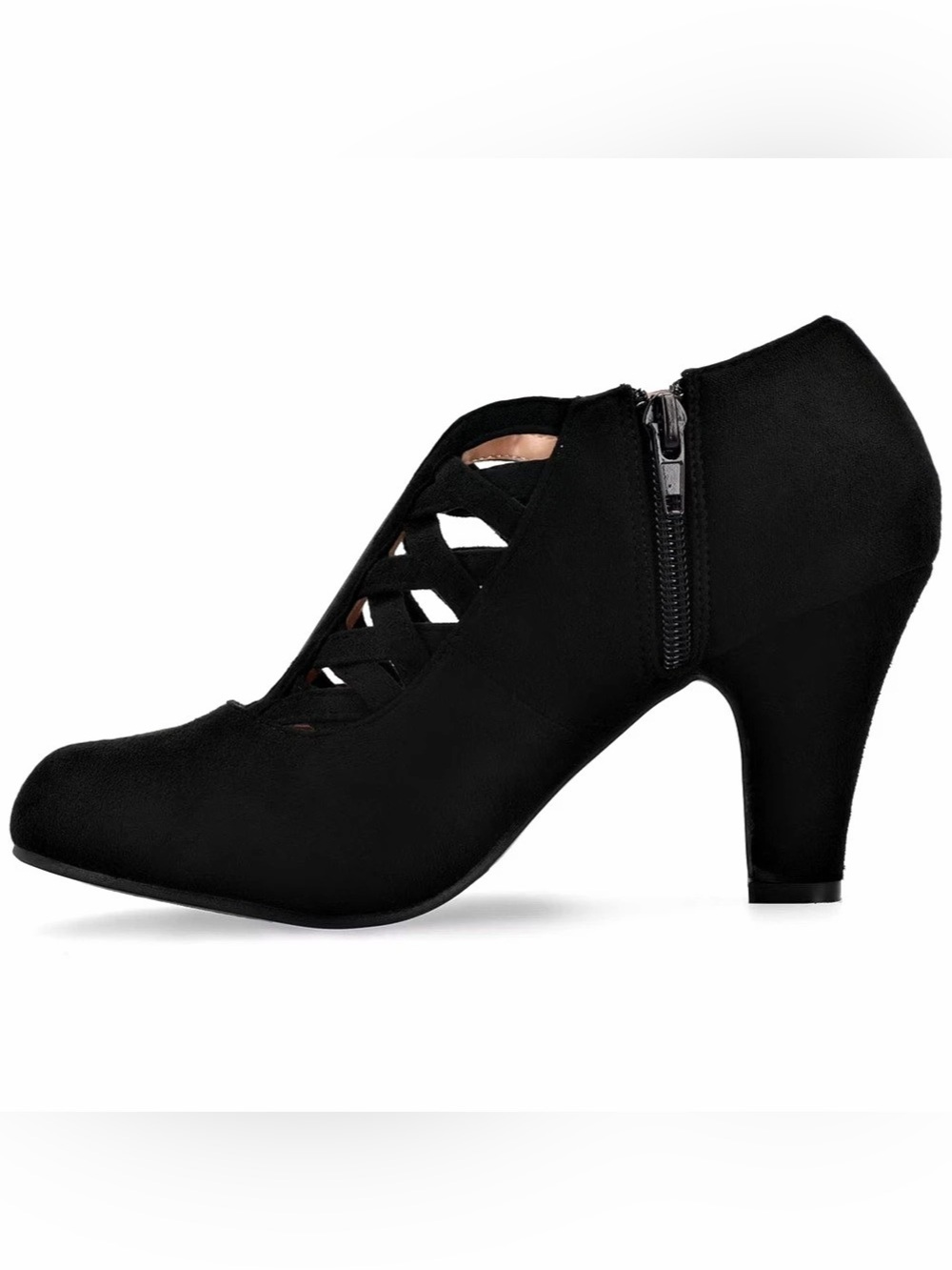 Journee Collection Women's Piper Inside Zip Block Heel Booties Black 9